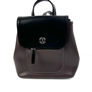 L Credi Backpack Black Brown Taupe Made In Italy Faux Leather‎ Rucksack Womens